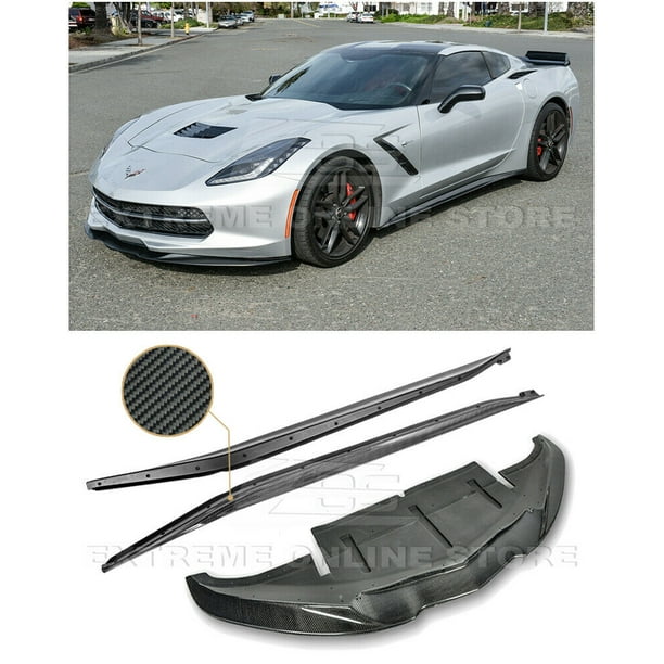 Carbon Fiber GPS Navigation Side Decal Trim For Chevrolet Corvette C7 2014-2019